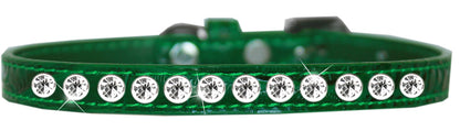 Dog, Puppy & Pet Designer Croc Collar, "One Row Clear Crystal Rimsets"