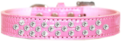 Collar de cocodrilo de diseño para perros, cachorros y mascotas, "Sprinkles Clear Jewel Rimsets"