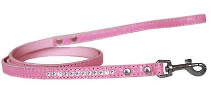 Dog, Puppy & Pet Designer Croc Leash, "One Row Clear Crystal"