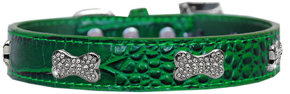 Dog, Puppy & Pet Designer Croc Collar, "Crystal Bone"