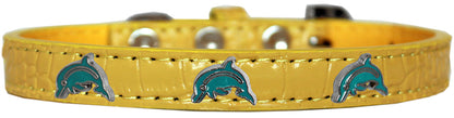 Collar con widget de cocodrilo de diseño para perros, cachorros y mascotas, "Delfines"