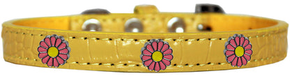 Dog, Puppy & Pet Designer Croc Widget Collar, "Pink Daisies"