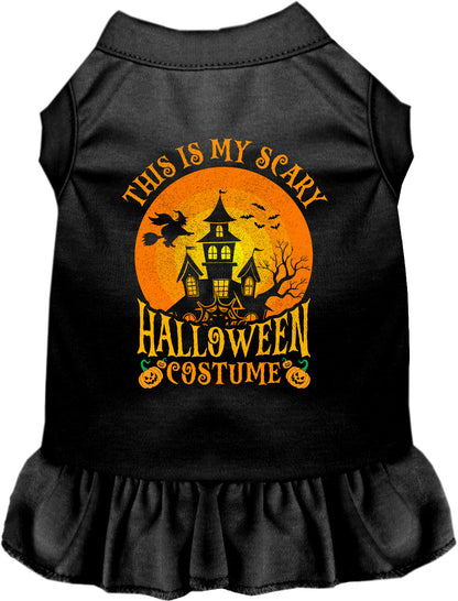 Black pet dress with gray skirt for Halloween