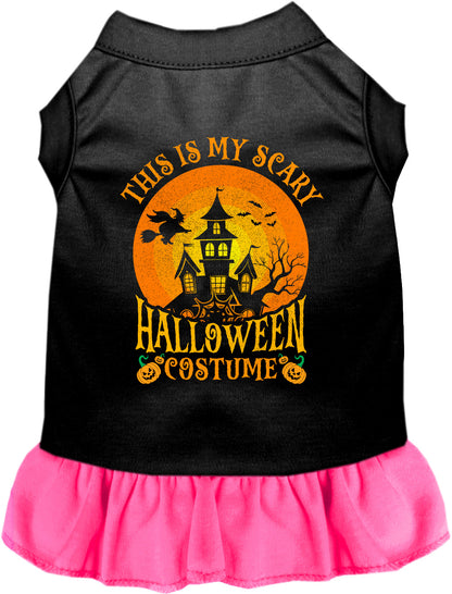 Black pet dress with bright pink skirt for Halloween