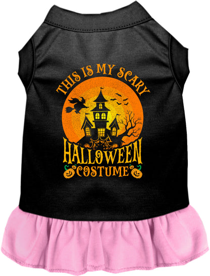 Black pet dress with pink skirt for Halloween