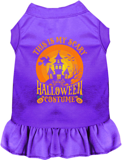 Purple scary Halloween costume pet dress