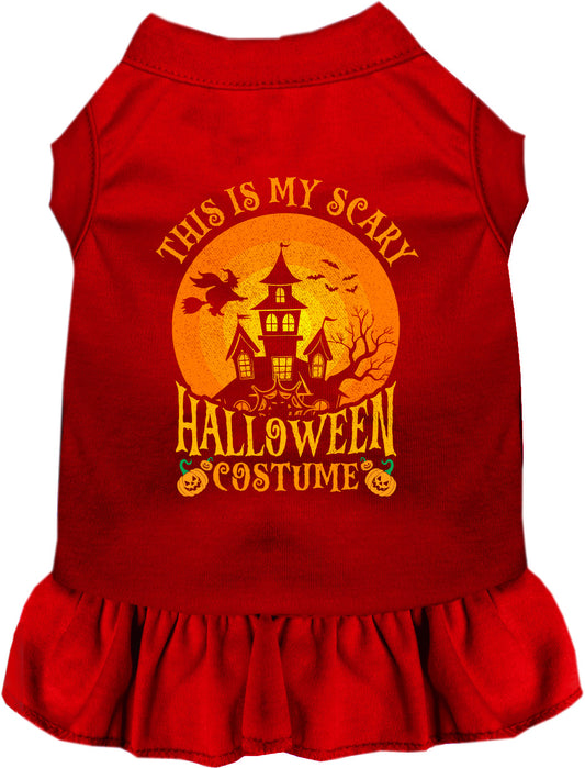 Red scary Halloween costume pet dress