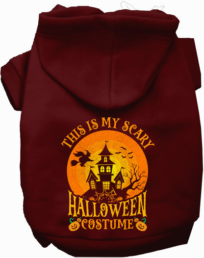 Maroon scary Halloween costume pet hoodie