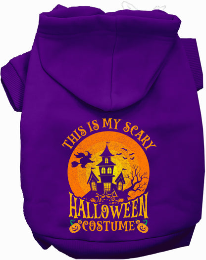 Purple scary Halloween costume pet hoodie