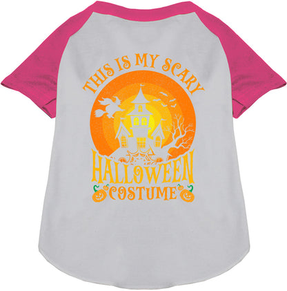 Fuchsia pet raglan shirt with Halloween design