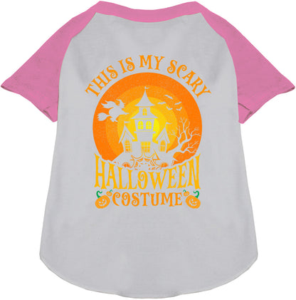 Pink pet raglan shirt with Halloween design