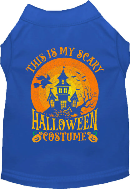 Blue scary Halloween costume pet shirt