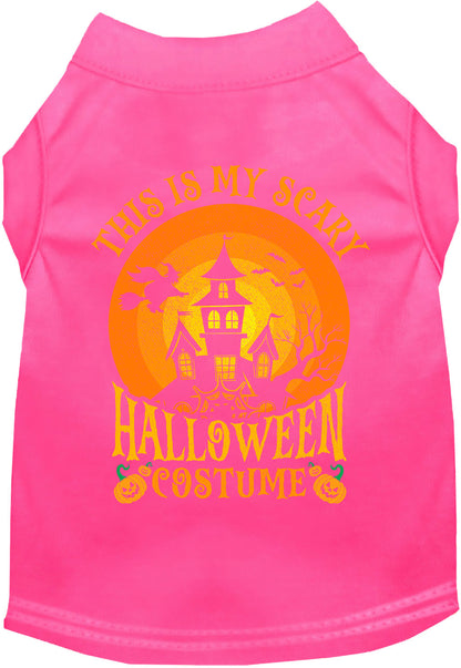 Pink scary Halloween costume pet shirt