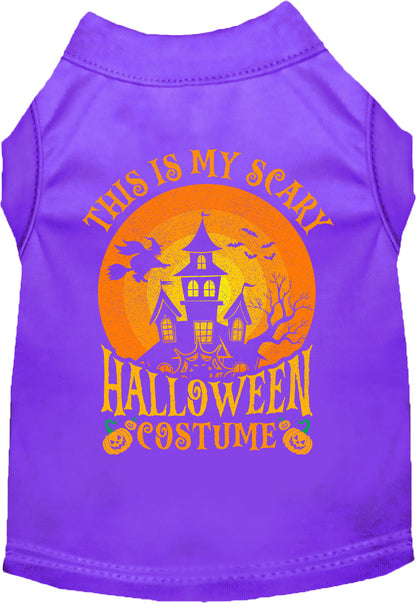 Purple scary Halloween costume pet shirt