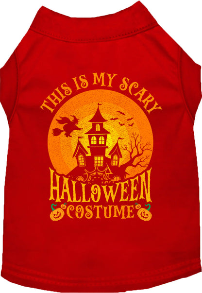 Red scary Halloween costume pet shirt