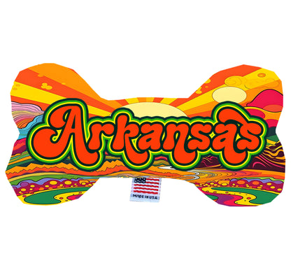 Pet & Dog Plush Bone Toys, "Arkansas State Options" (Available in different pattern options)