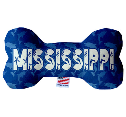 Pet & Dog Plush Bone Toys, "Mississippi State Options" (Available in different pattern options)