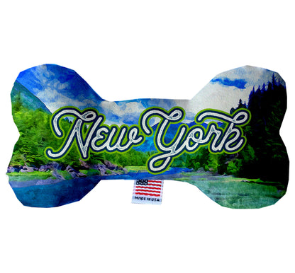 Pet & Dog Plush Bone Toys, "New York State Options" (Available in different pattern options)