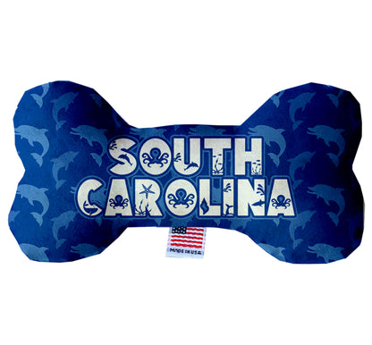 Pet & Dog Plush Bone Toys, "South Carolina State Options" (Available in different pattern options)