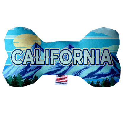 Pet & Dog Plush Bone Toys, "California Mountains" (Set 2 of 3 California State Toy Options, available in different pattern options!)