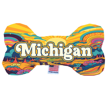 Pet & Dog Plush Bone Toys, "Michigan State Options" (Available in different pattern options)