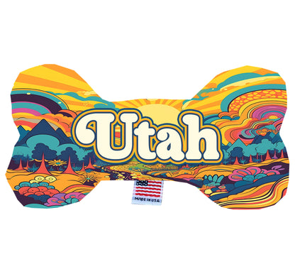 Pet & Dog Plush Bone Toys, "Utah Mountains" (Set 1 of 2 Utah State Toy Options, available in different pattern options!)