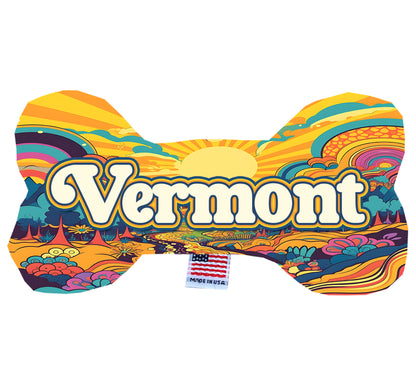 Pet & Dog Plush Bone Toys, "Vermont State Options" (Available in different pattern options)