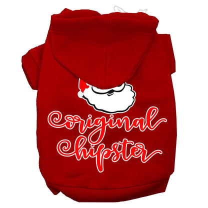 Sudadera con capucha navideña para perros y gatos serigrafiada, "Original Hipster"