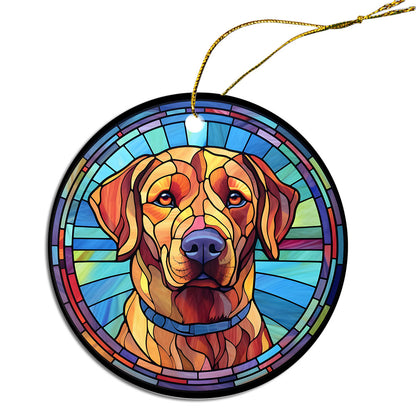 Dog Breed Christmas Ornament Stained Glass Style, "Rhodesian Ridgeback"