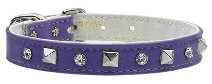 Dog, Puppy and Pet Collar, "Just The Basics Crystal & Pyramid"