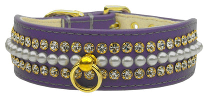 Dog, Puppy and Pet Collar, "Mini Pearl & Jewel"