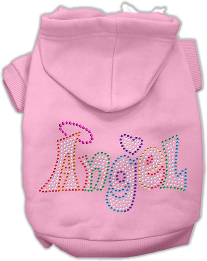 Sudadera con capucha para mascotas, perros y gatos con diamantes de imitación, "Technicolor Angel"