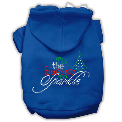 Sudadera con capucha navideña para mascotas, perros y gatos con diamantes de imitación, "Tis The Season To Sparkle"