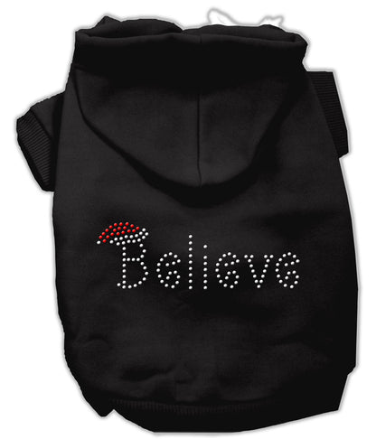 Sudadera con capucha navideña para perros y gatos con diamantes de imitación, "Believe"