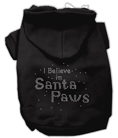 Sudadera con capucha navideña para perros y gatos con diamantes de imitación, "Creo en las patas de Santa"