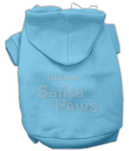 Sudadera con capucha navideña para perros y gatos con diamantes de imitación, "Creo en las patas de Santa"