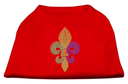 Camisa para perros y gatos con diamantes de imitación, "Mardi Gras Fleur De Lis"