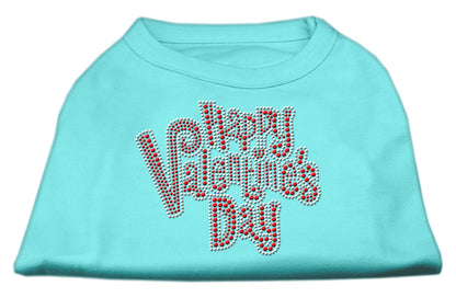 Camisa para perros y gatos con diamantes de imitación, "Feliz día de San Valentín"