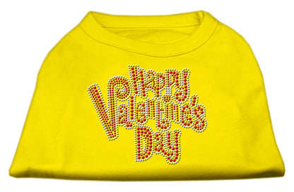 Camisa para perros y gatos con diamantes de imitación, "Feliz día de San Valentín"