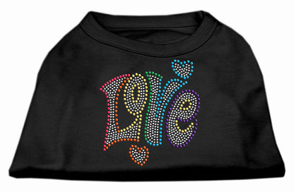 Rhinestone Studded Dog Shirt, "Love"