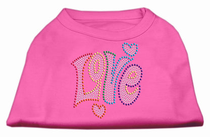 Rhinestone Studded Dog Shirt, "Love"