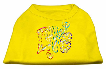 Rhinestone Studded Dog Shirt, "Love"