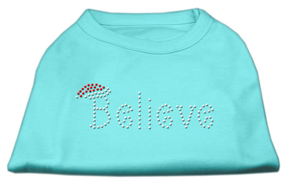 Christmas Pet Dog & Cat Shirt Rhinestone, "Believe"