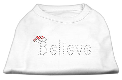 Christmas Pet Dog & Cat Shirt Rhinestone, "Believe"