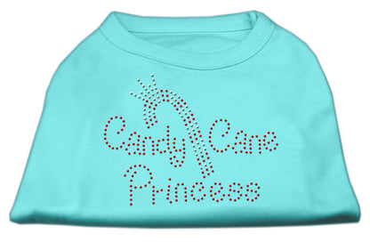 Camisa navideña para perros y gatos con diamantes de imitación, "Princesa del bastón de caramelo"