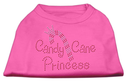 Camisa navideña para perros y gatos con diamantes de imitación, "Princesa del bastón de caramelo"