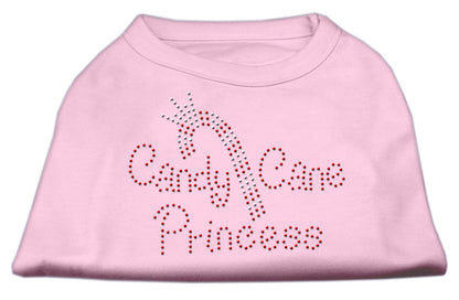 Camisa navideña para perros y gatos con diamantes de imitación, "Princesa del bastón de caramelo"