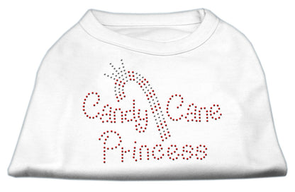 Camisa navideña para perros y gatos con diamantes de imitación, "Princesa del bastón de caramelo"