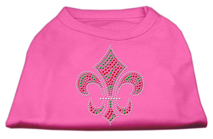 Camisa navideña para perros y gatos con diamantes de imitación, "Holiday Fleur De Lis"