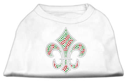 Camisa navideña para perros y gatos con diamantes de imitación, "Holiday Fleur De Lis"